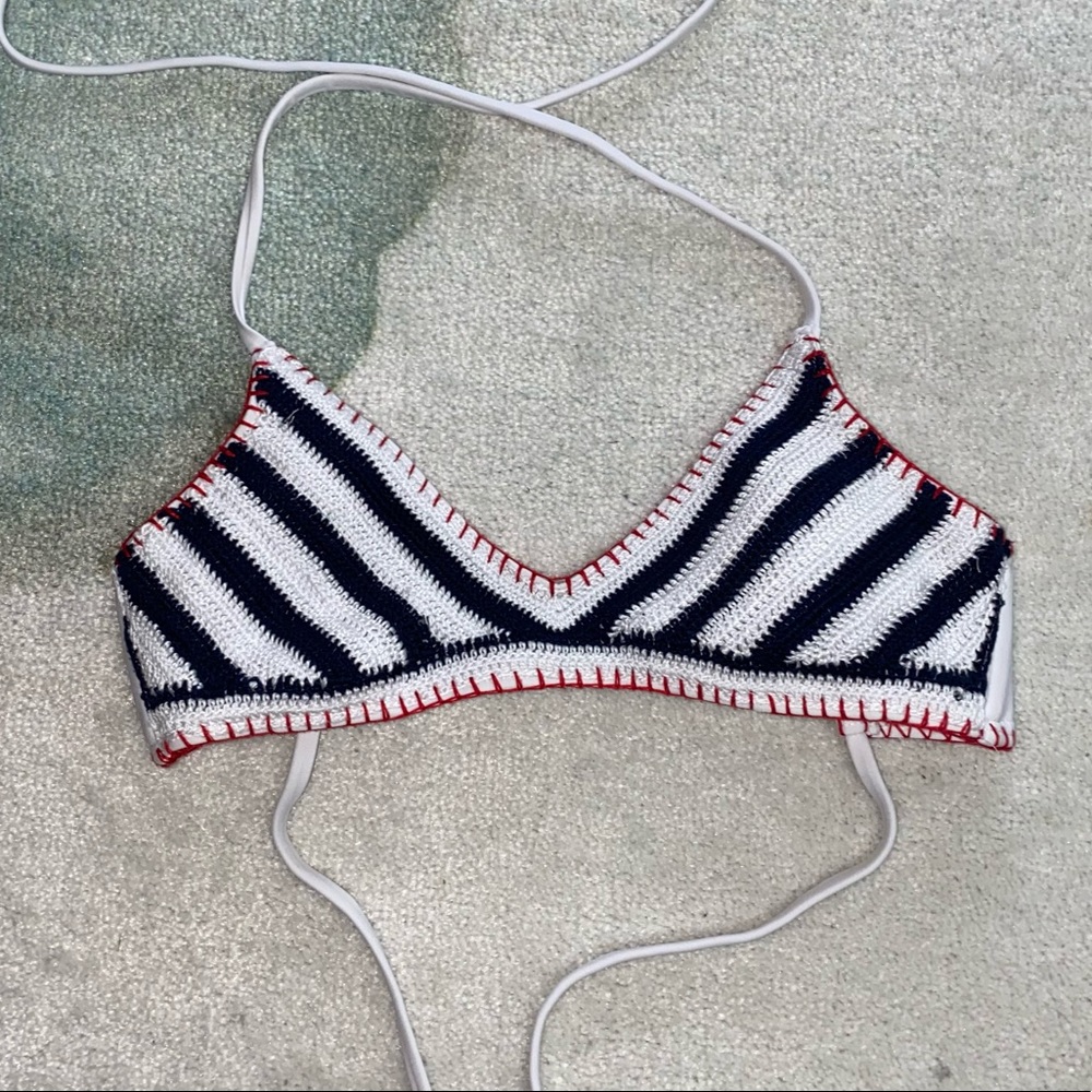 Red white & blue crotchet bikini top!